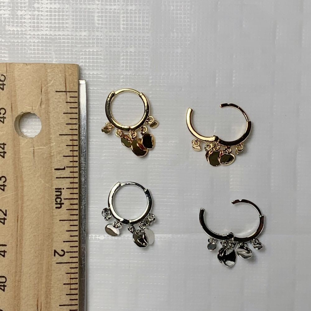 Gold and Silver Small Tassel Hoops - Picture 6 of 10
